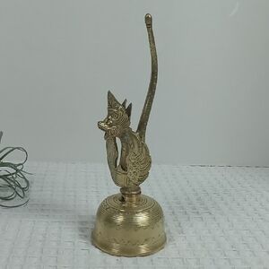 Vintage Brass Decorative/Cermonial Bell with Dragon Design 7"